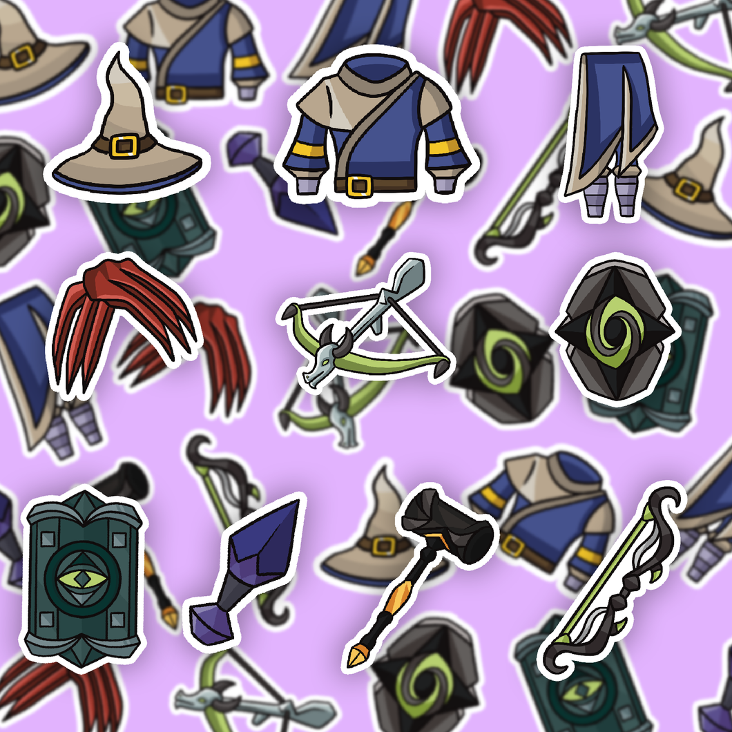 Old School Runescape Inspired - Chambers of Xeric Reward Stickers